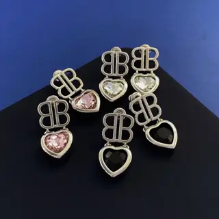 Balenciaga Double B letter hanging heart-shaped imitation natural zircon niche design