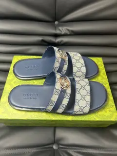 Gucci Double G Presbyopic Flip Flops Cross Sandals Thick Sole Slippers Beach Shoes