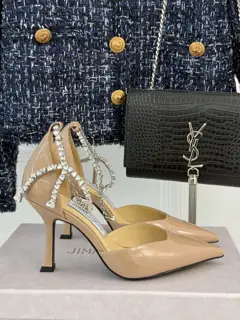 Jimmy Choo|Jimmy Choo classic rhinestone chain high heels