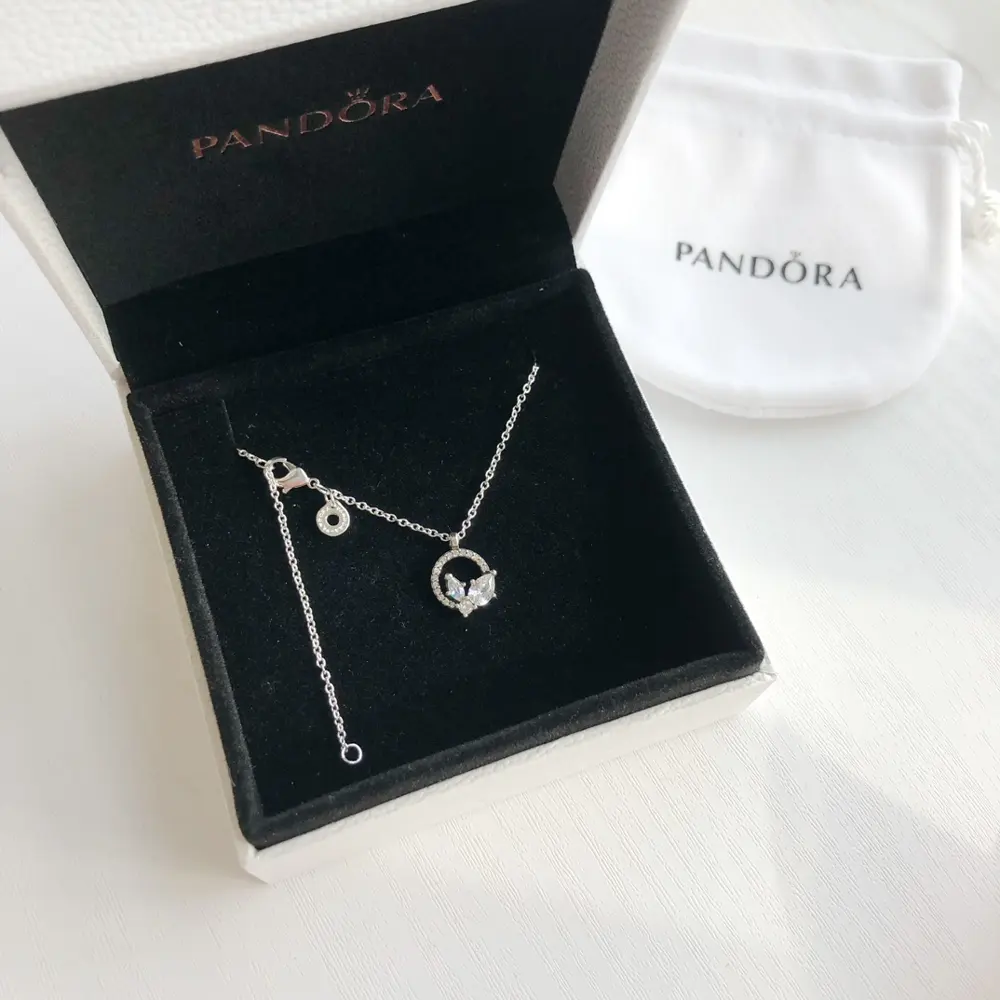 Pandora Sparkling Flower Necklace 925 Silver