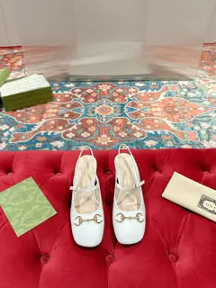 G’s early autumn new style GUcci women’s shoes horsebit buckle open-heeled shallow-mouthed