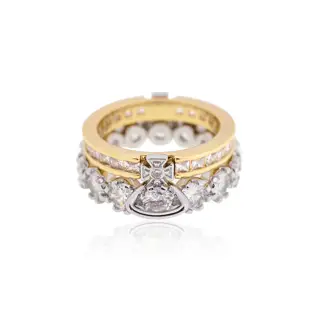 Vivienne Westwood double diamond Saturn ring – rose gold