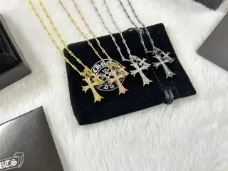 Chrome Hearts Cross Diamond Necklace Length: 55cm