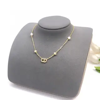 DIOR original new product CD letter pearl necklace high-end quality