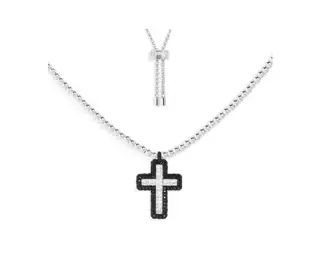 Apm monaco black cross adjustable necklace cool