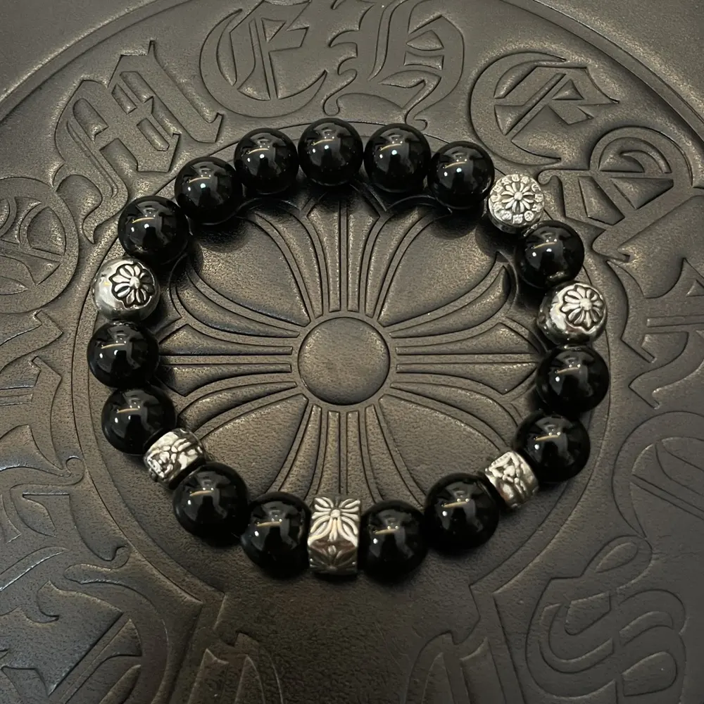 Chrome Hearts Classic Retro Multi-element Obsidian Bracelet