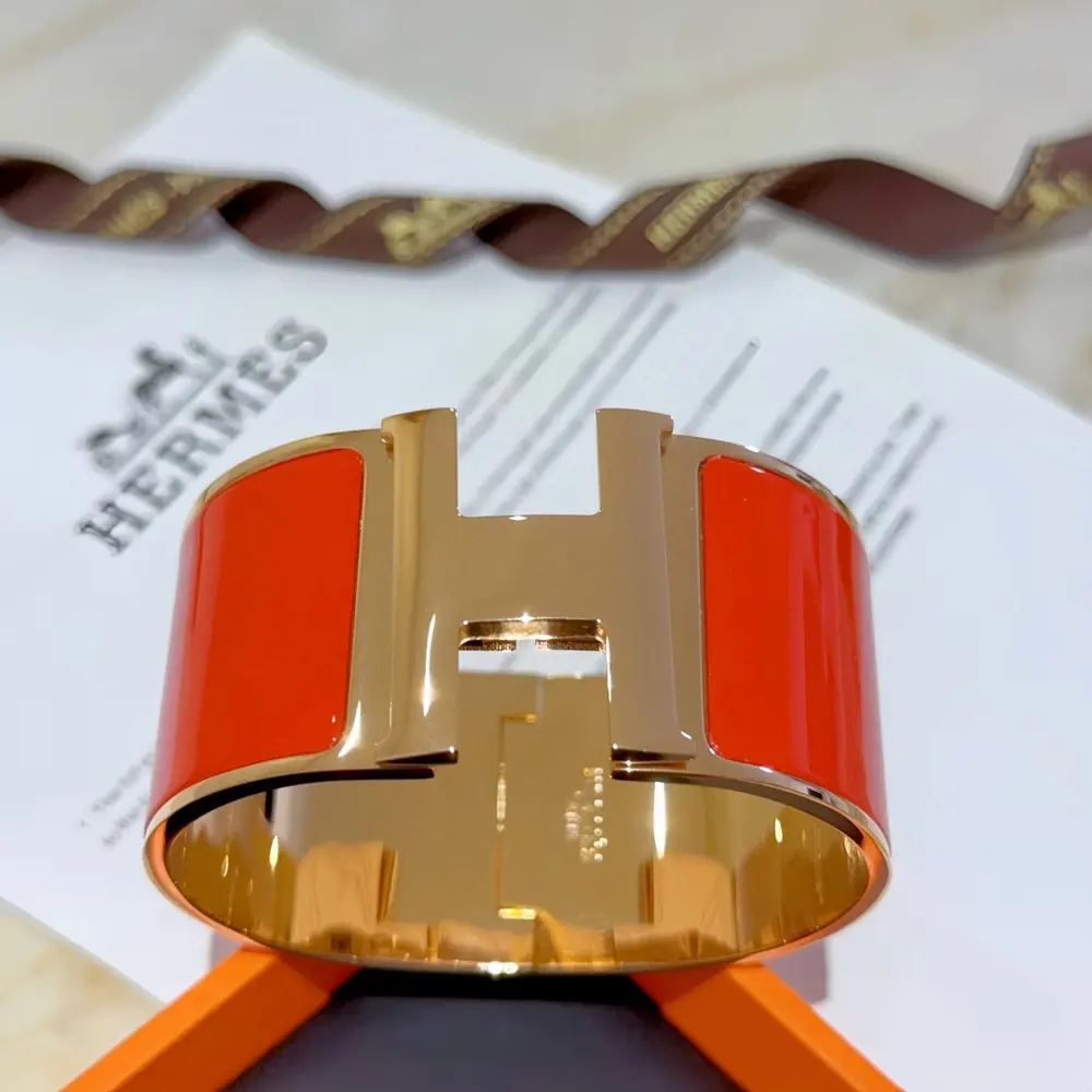 Hermes Black Jade Hermes Bracelet Original custom wide bracelet The enamel craft is too