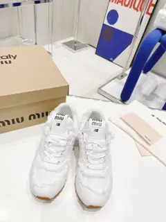 Miu Miu Miu x New Balance 574 co-branded NB sneakers