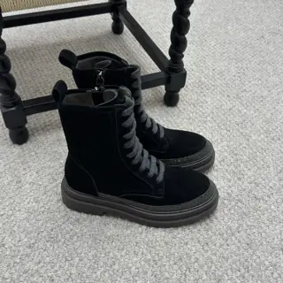 Brunello Cucinelli mid-tube lace-up Martin boots/motorcycle boots