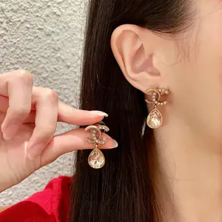CHANEL Double C diamond earrings