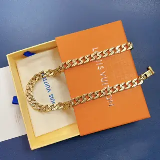 Louis Vuitton distressed necklace