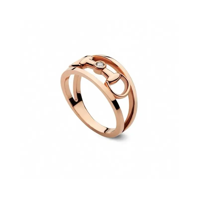 Gucci 18K gold horsebit diamond ring in three colors