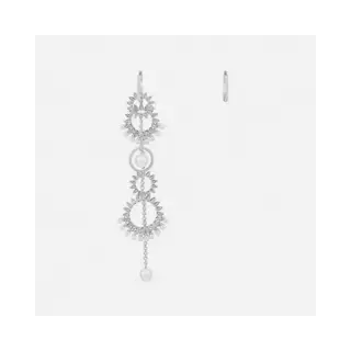 Apm monaco asymmetrical sun pendant pearl long earrings with earrings