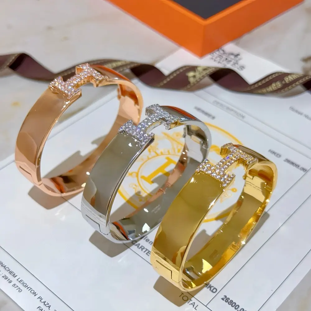 Hermes bracelet v gold original custom Hermes bracelet enamel craftsmanship is too