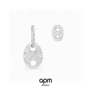 Apm monaco asymmetrical grain de cafe earrings
