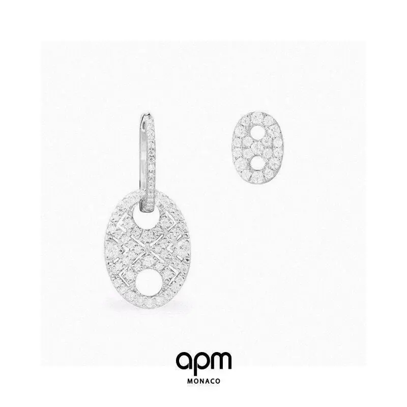 Apm monaco asymmetrical grain de cafe earrings