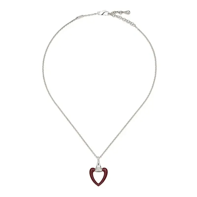 GUCCI heart enamel necklace