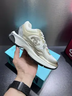 Chanel Casual Sneakers Gold Silver Horn King Couples