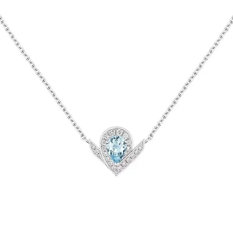 Chaumet Aquamarine Drop Necklace