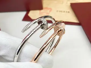 Cartier nail bracelet with diamonds at the head and tail Juste un Clou series is unique and