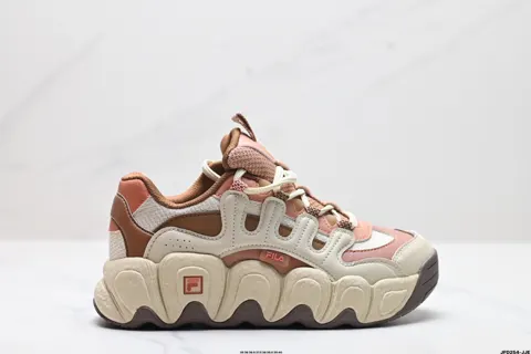 Fila fabric synthetic leather TPU round toe lace-up thick sole shock-absorbing and F12W441102FFP