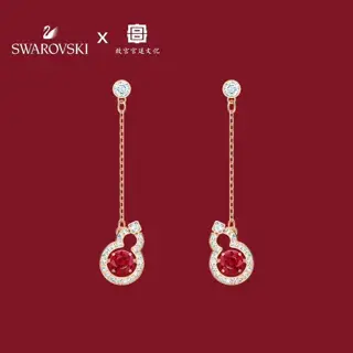 Swarovski Good Luck Gourd Red Jumping Earrings
