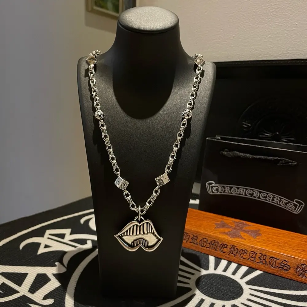 Chrome Hearts classic vintage dice cross flower ball necklace