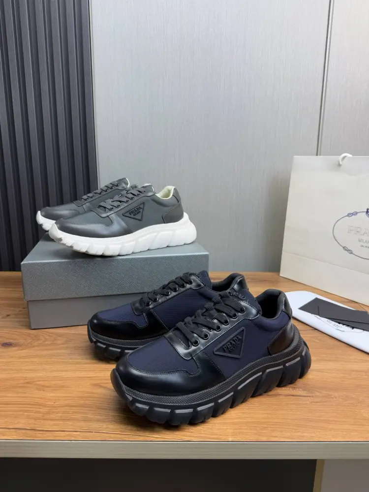 Prada casual sports shoes imported original cowhide stitching imported mesh