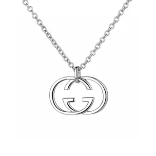 Gucci purchasing version necklace Double G three-dimensional pendant necklace retro unisex