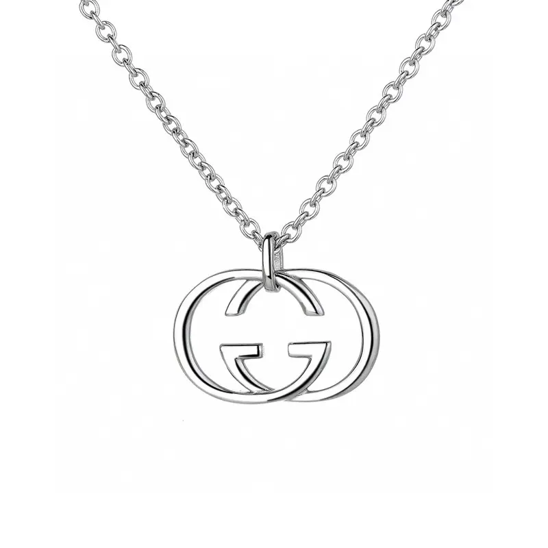 Gucci purchasing version necklace Double G three-dimensional pendant necklace retro unisex