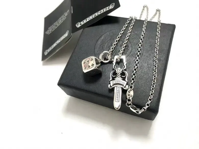 Chrome Hearts dice necklace Vintage classic cross pendant