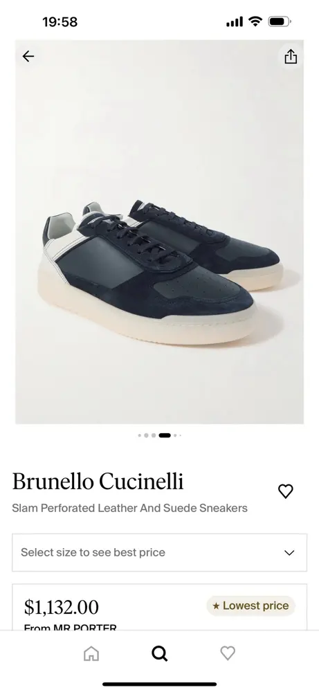 Brunello Cucinelli color-blocked sports flats for men. This pair of flat sports shoes