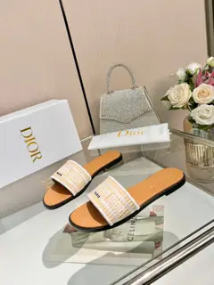 Dior new embroidered slippers
