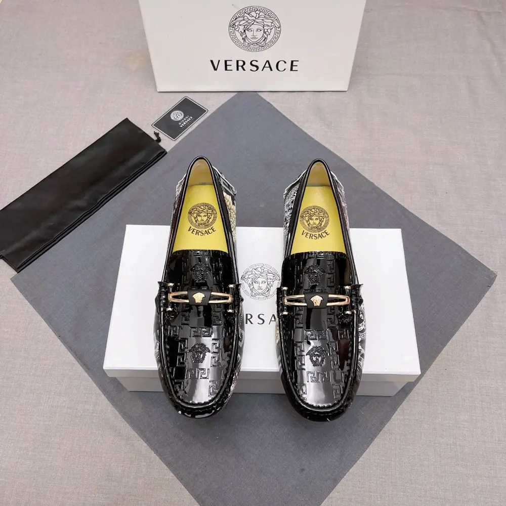 Versace Upper Italian cowhide leather + Versace brand embossing