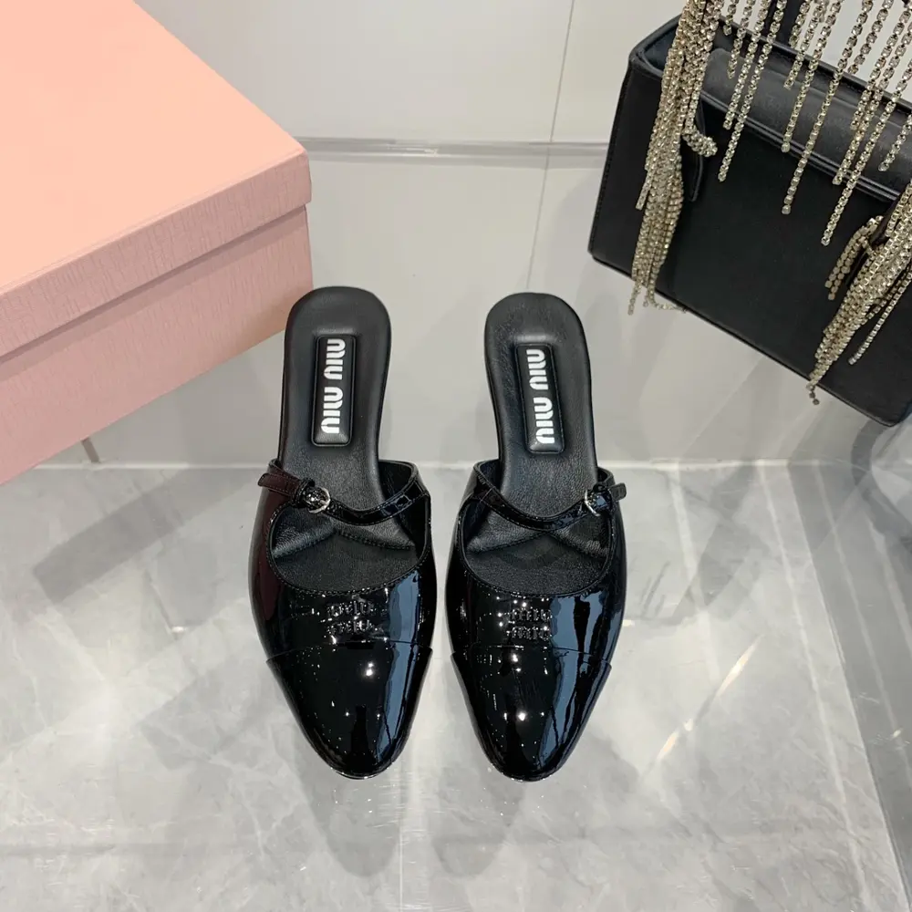 Miu Miu Miu 2 0 2 4 new spring and summer pointed kitten heel single shoes closed toe
