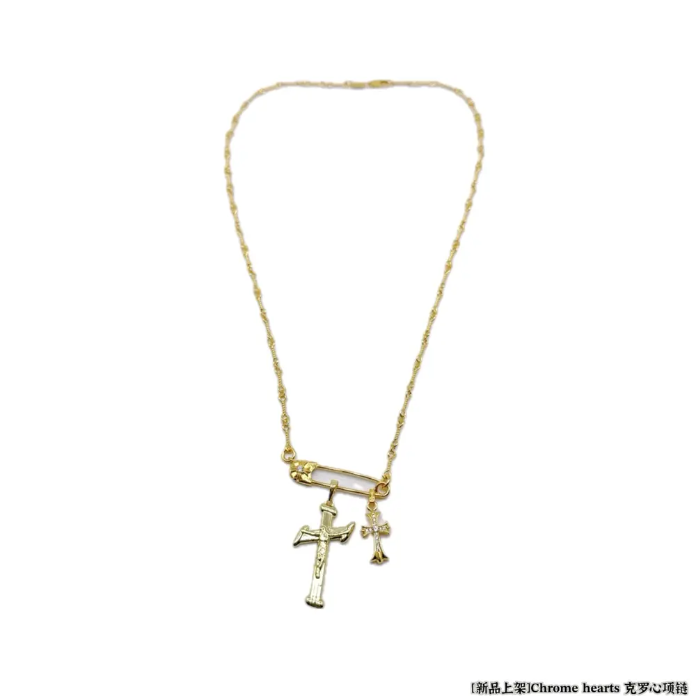 Chrome Hearts gold hot-selling brooch chain necklace