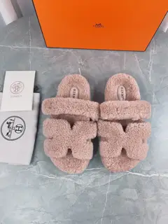 Hermès Fur Slippers