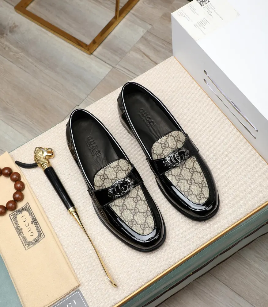 Gucci formal leather shoes Italy imported cowhide + top imported water-dyed cowhide lining