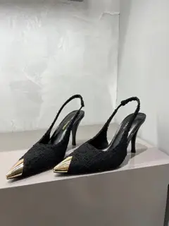 YSL Saint Laurent new beautiful chain metal pointed high heels