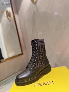 Classic FenDi Martin boots are printed with FF logo on all items