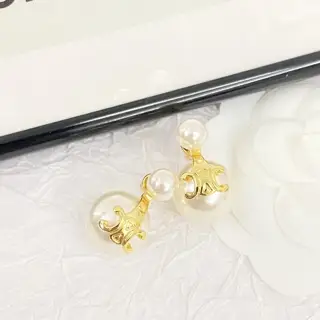 Celine Arc de Triomphe pearl earrings