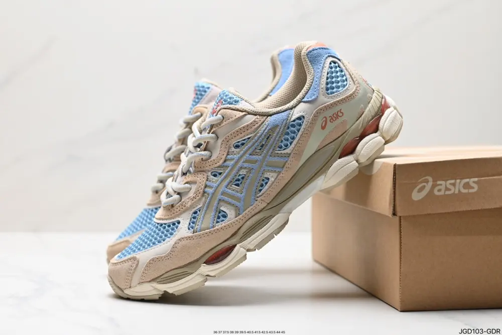 ASICS breathable mesh upper with some synthetic leather material uses the new AHAR+ rubber 1203A372-401