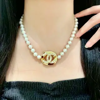 Chanel vintage letter necklace