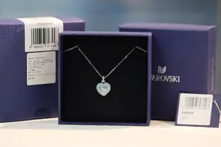 Swarovski Gradient Blue Diamond Heart Clavicle Necklace