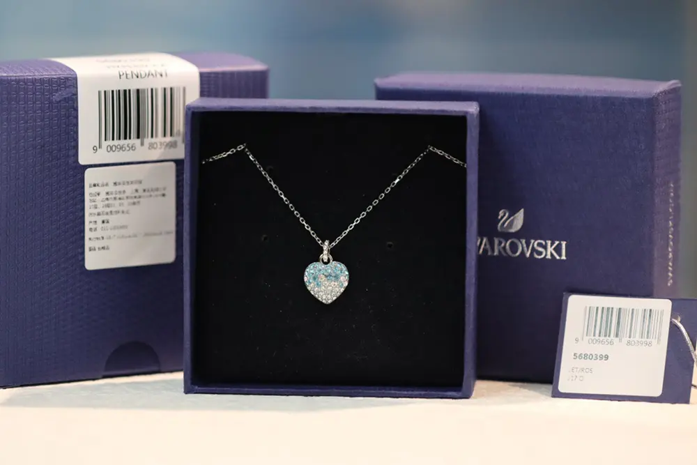 Swarovski Gradient Blue Diamond Heart Clavicle Necklace