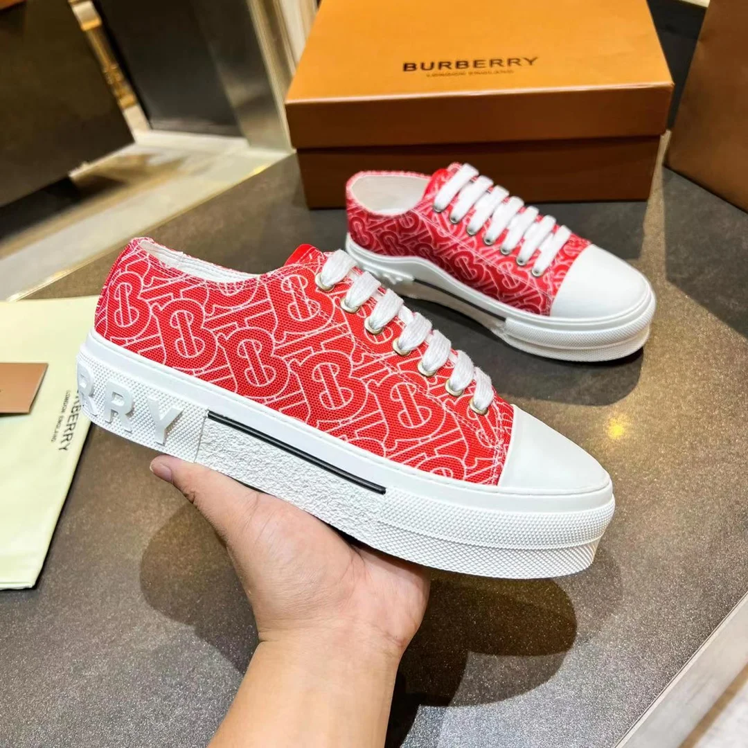 BURBERRY Retro plaid cotton sneakers
