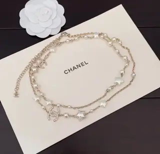 Chanel five-pointed star cc chain necklace sweater chain