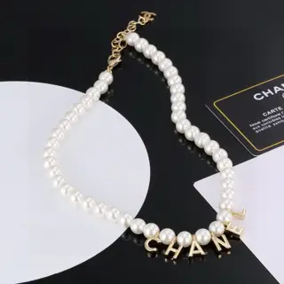 Chanel alphabet pearl necklace sweater chain