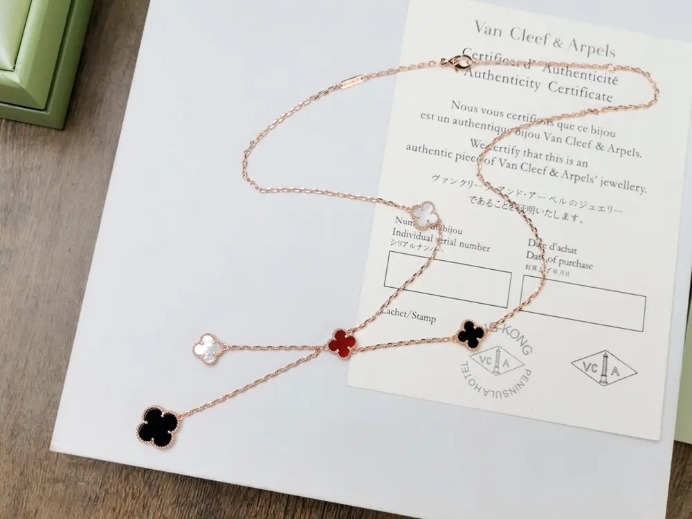 Van Cleef & Arpels Mixed Five-leaf Clover Necklace