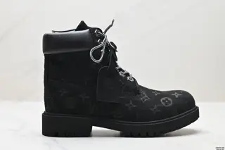 Timberland × LOUIS VUITTON cow leather 6-inch full-print monogram round toe lace-up
